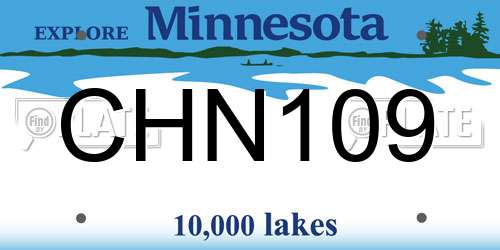 CHN109 Minnesota License Plate