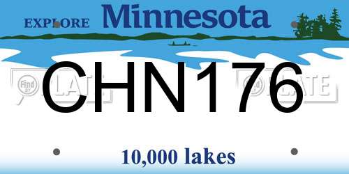 CHN176 Minnesota License Plate