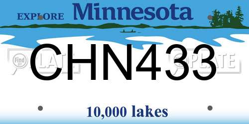 CHN433 Minnesota License Plate