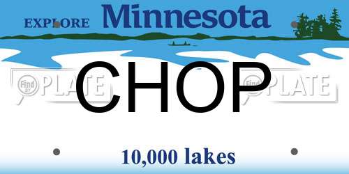 CHOP Minnesota License Plate
