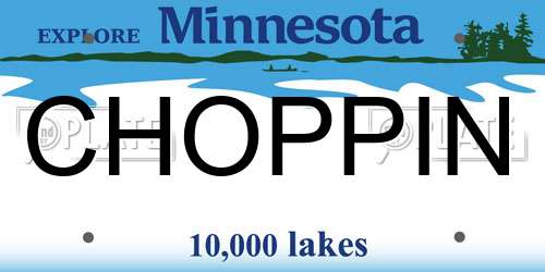 CHOPPIN Minnesota License Plate