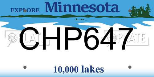 CHP647 Minnesota License Plate
