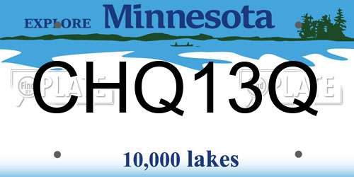 CHQ13Q Minnesota License Plate