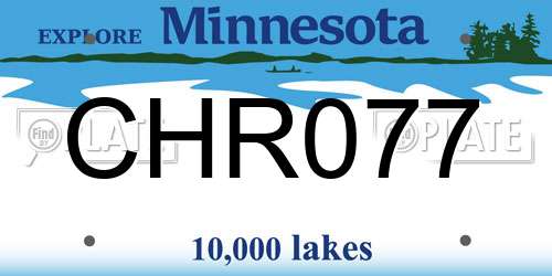 CHR077 Minnesota License Plate