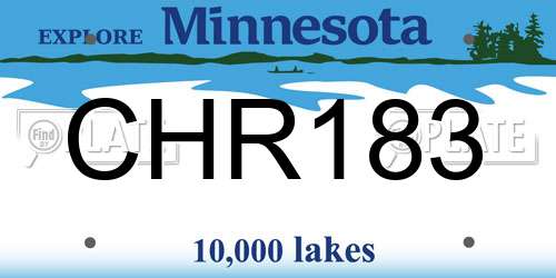 CHR183 Minnesota License Plate