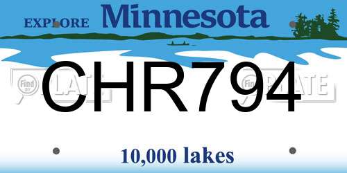 CHR794 Minnesota License Plate