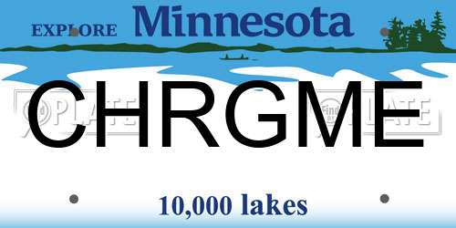 CHRGME Minnesota License Plate