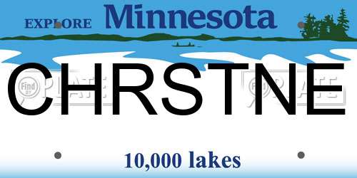 CHRSTNE Minnesota License Plate