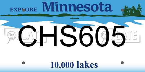 CHS605 Minnesota License Plate