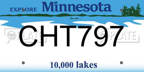 CHT797 Minnesota License Plate
