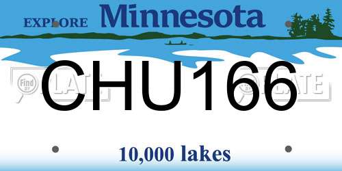CHU166 Minnesota License Plate