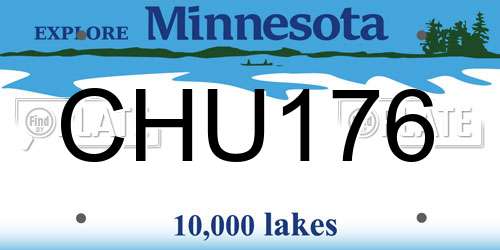 CHU176 Minnesota License Plate