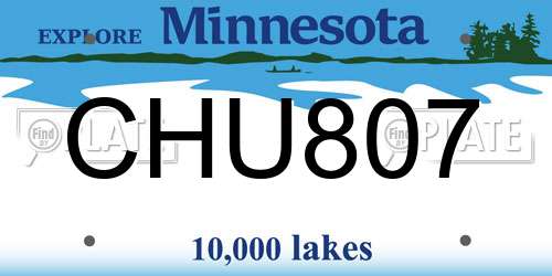 CHU807 Minnesota License Plate