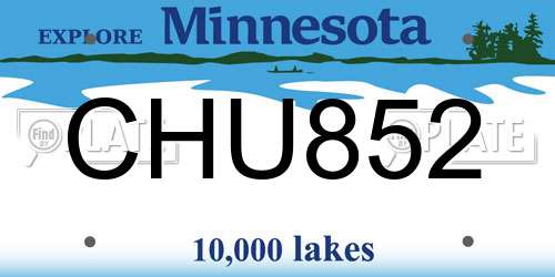 CHU852 Minnesota License Plate
