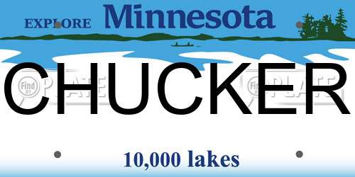 CHUCKER Minnesota License Plate