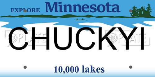 CHUCKYI Minnesota License Plate