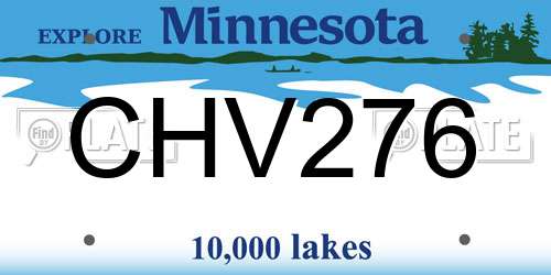 CHV276 Minnesota License Plate