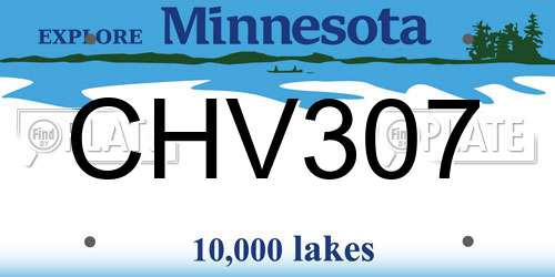 CHV307 Minnesota License Plate