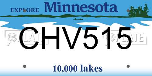 CHV515 Minnesota License Plate