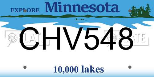 CHV548 Minnesota License Plate