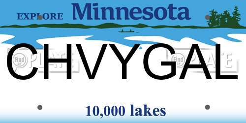 CHVYGAL Minnesota License Plate