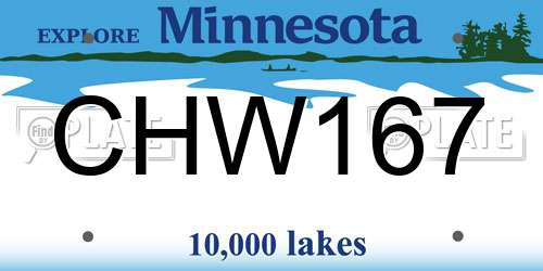 CHW167 Minnesota License Plate