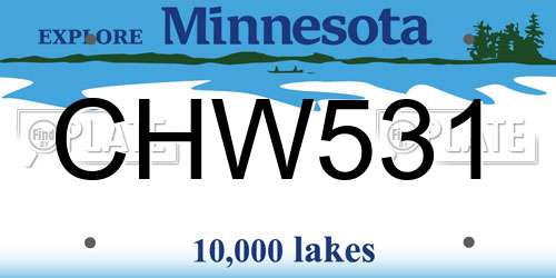 CHW531 Minnesota License Plate