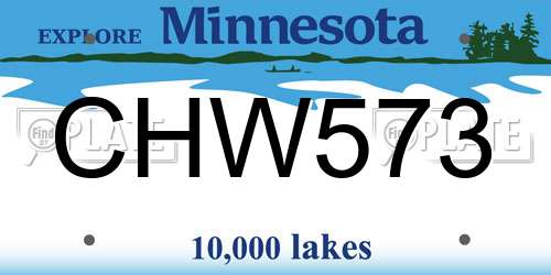 CHW573 Minnesota License Plate