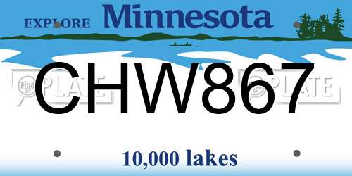 CHW867 Minnesota License Plate