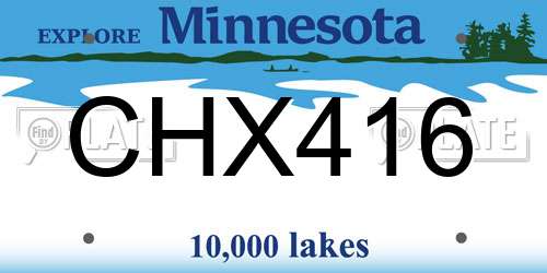 CHX416 Minnesota License Plate