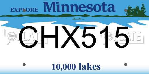 CHX515 Minnesota License Plate