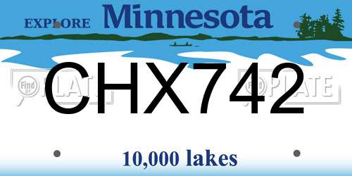 CHX742 Minnesota License Plate