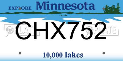 CHX752 Minnesota License Plate