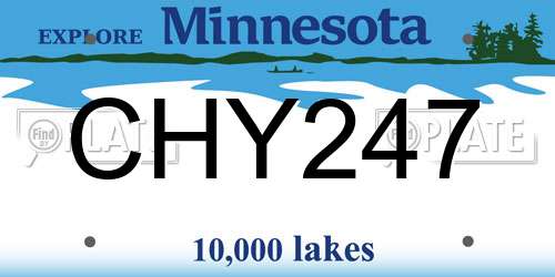 CHY247 Minnesota License Plate