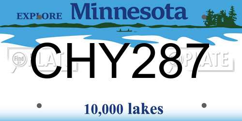 CHY287 Minnesota License Plate