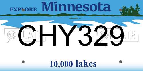 CHY329 Minnesota License Plate