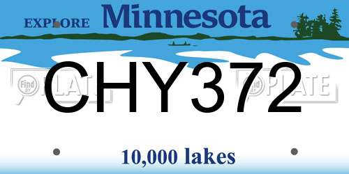 CHY372 Minnesota License Plate