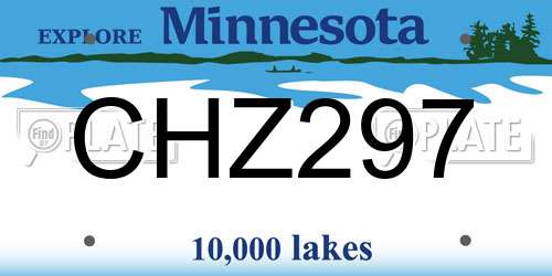 CHZ297 Minnesota License Plate