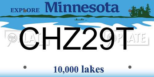 CHZ29T Minnesota License Plate