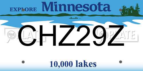 CHZ29Z Minnesota License Plate