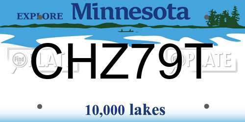 CHZ79T Minnesota License Plate