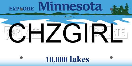 CHZGIRL Minnesota License Plate