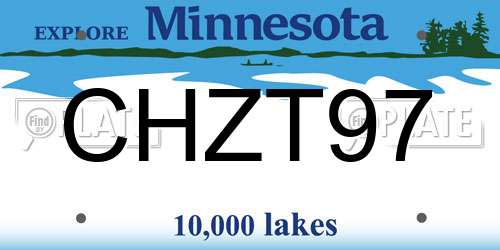 CHZT97 Minnesota License Plate