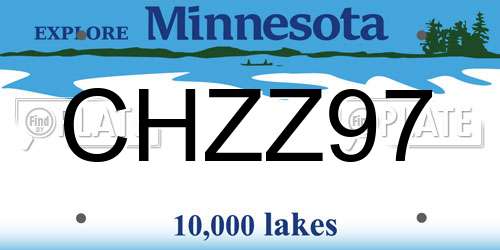 CHZZ97 Minnesota License Plate