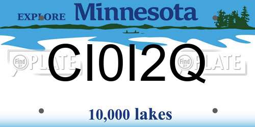 CI0I2Q Minnesota License Plate