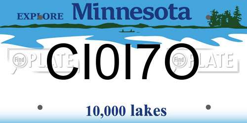 CI0I7O Minnesota License Plate