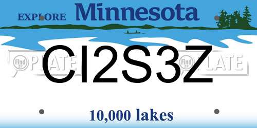 CI2S3Z Minnesota License Plate