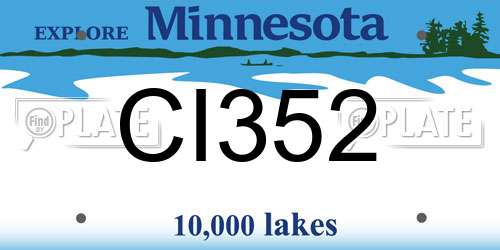 CI352 Minnesota License Plate