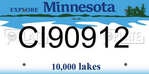 CI90912 Minnesota License Plate