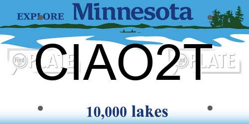 CIAO2T Minnesota License Plate